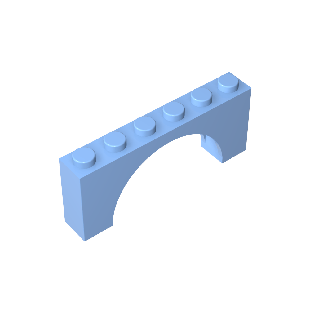 Arche en brique 1 x 6 x 2 - Dessus mince sans dessous renforcé [Nouvelle version]-MyGobricksFr