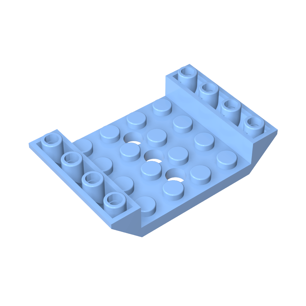 Pente inversée 45° 6 x 4 Double avec découpe 4 x 4 et 3 trous-MyGobricksFr