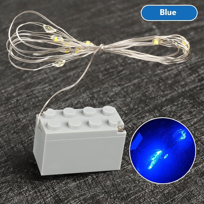 Guirlande lumineuse 2x4 en forme de blocs de construction, guirlandes lumineuses LED à petites particules, accessoires de décoration lumineuse pour scènes architecturales