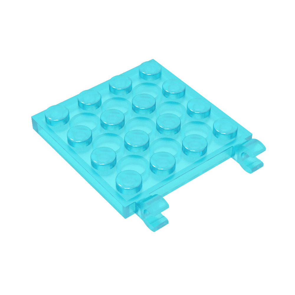 Plaque spéciale 4 x 4 avec clips horizontaux (clips en O épais et ouverts)-MyGobricksFr