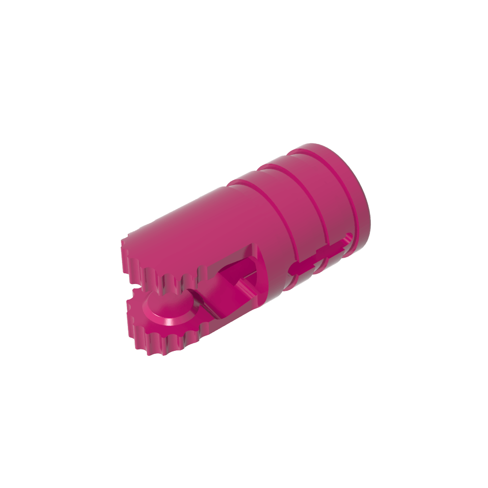 Hinge Cylinder 1 x 2 Locking with 2 Click Fingers and Axle Hole, 9 Teeth