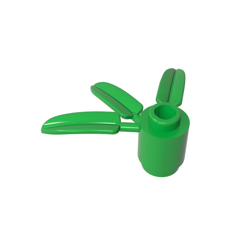 Plante, ronde 1 x 1 - 3 feuilles de bambou-MyGobricksFr