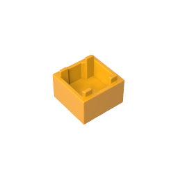 Conteneur, boîte 2 x 2 x 1 – Ouverture sur le dessus avec fond intérieur plat-MyGobricksFr