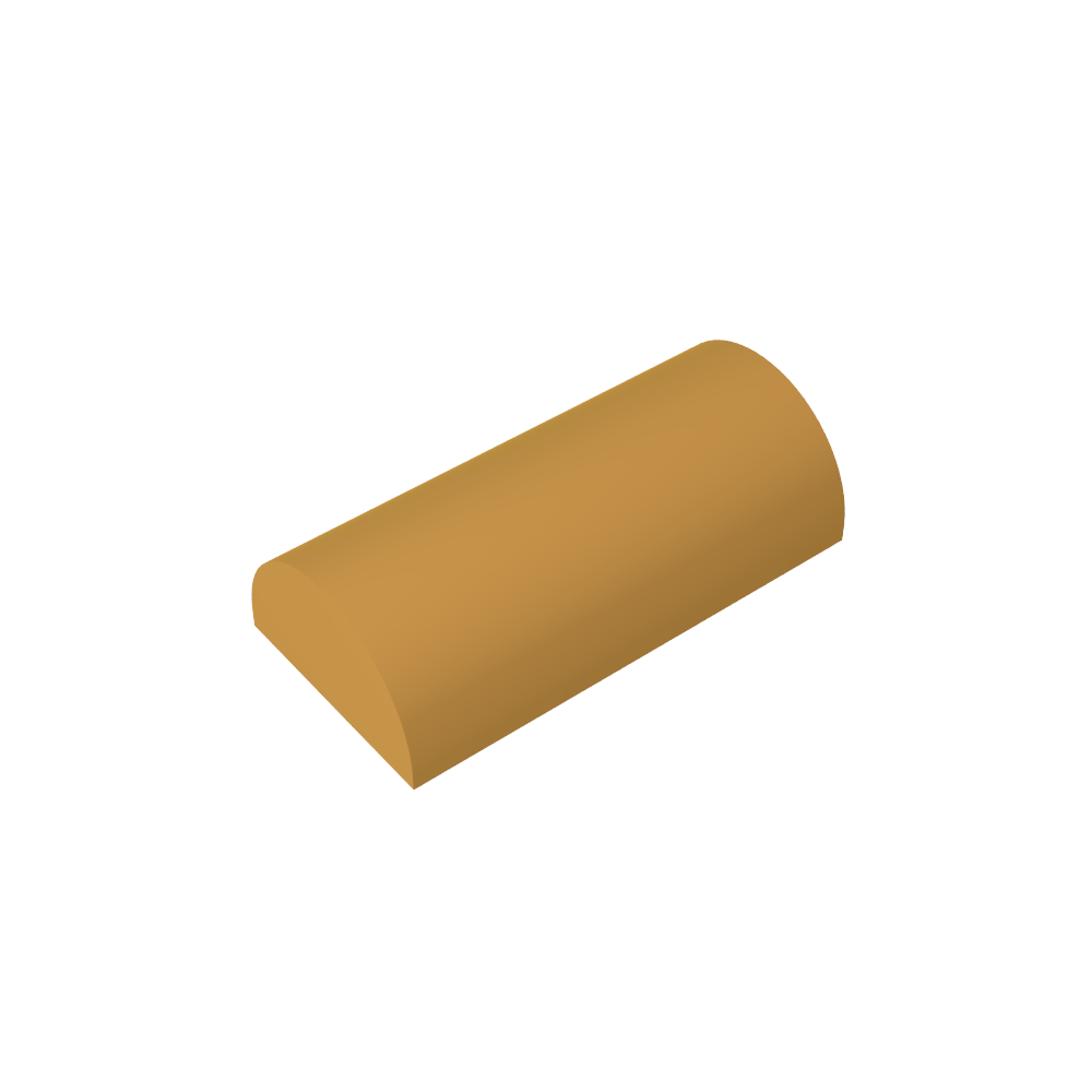 Brique cintrée 2 x 4 sans montants, dessus incurvé-MyGobricksFr
