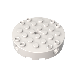 Brique ronde 6 x 6 avec 4 trous latéraux et un trou central-MyGobricksFr