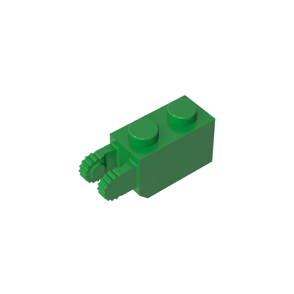 Brique à charnière 1 x 2, verrouillage à 2 doigts, extrémité verticale, 9 dents-MyGobricksFr