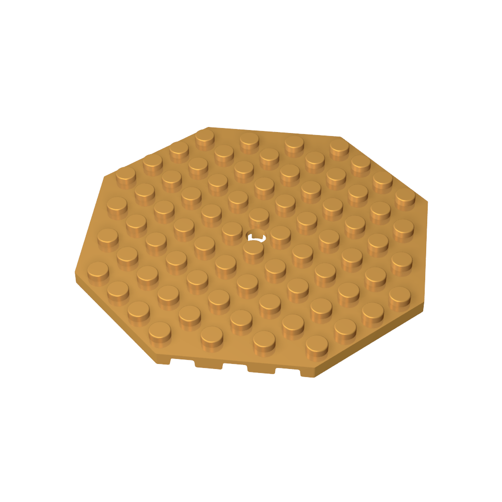 Assiette spéciale octogonale 10 x 10 avec trou-MyGobricksFr
