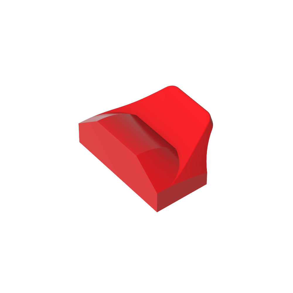 Coin incurvé 1 x 2 x 2/3 sans goujons, extrémité à ailettes-MyGobricksFr