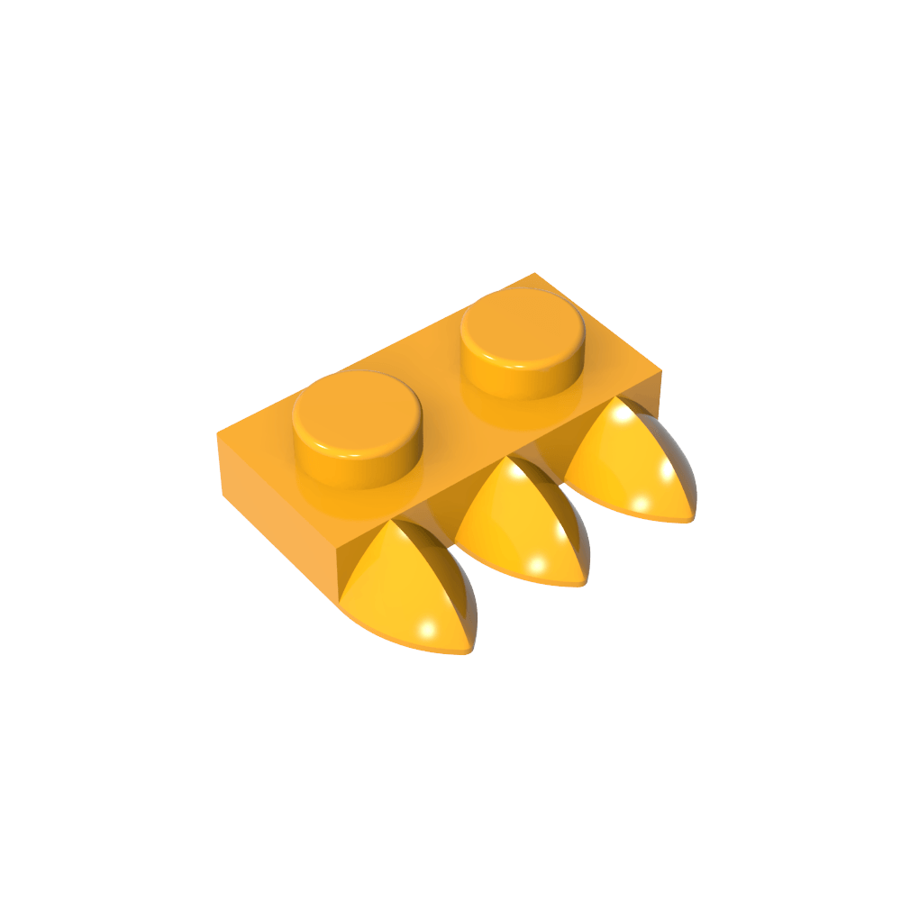 Plaque spéciale 1 x 2 à trois dents [Tri-Tooth]-MyGobricksFr