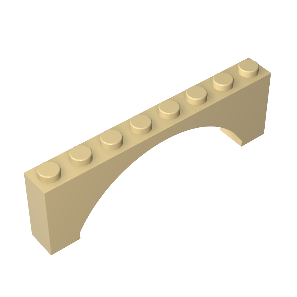 Arche en briques 1 x 8 x 2 surélevée-MyGobricksFr