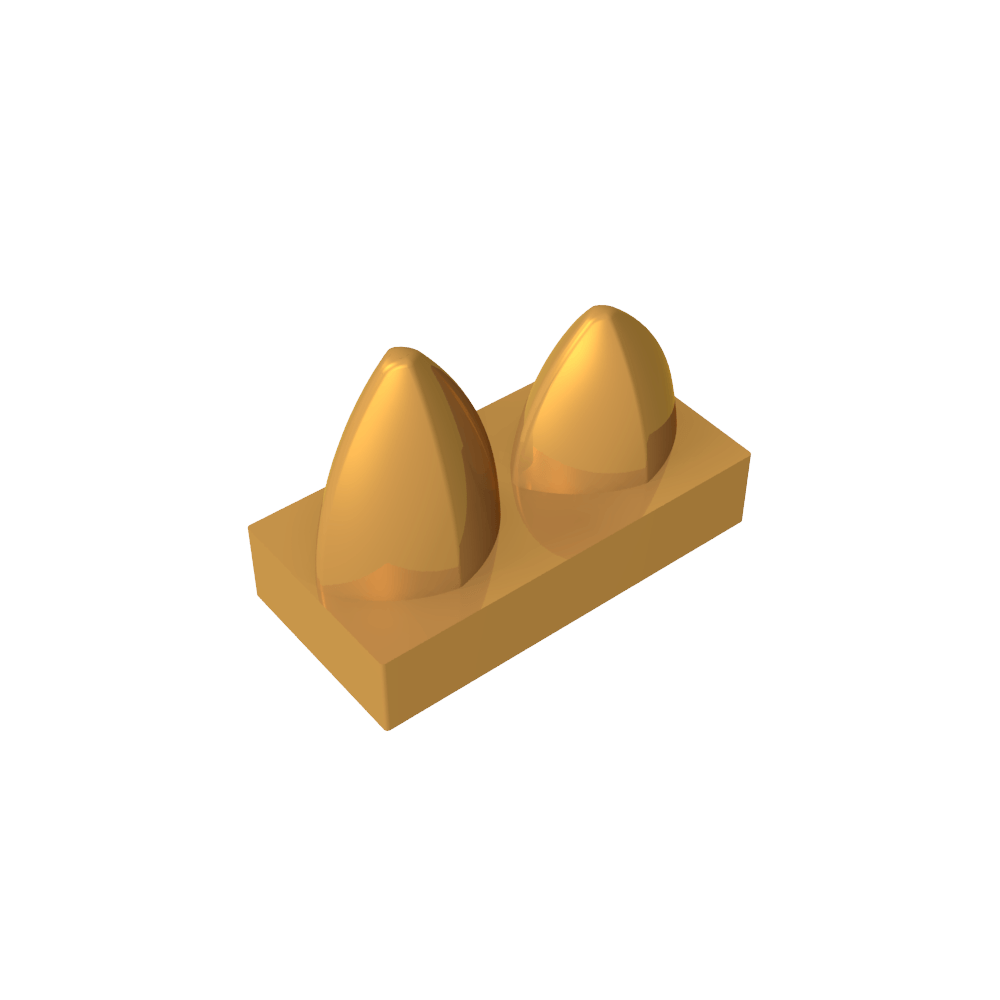 Plaque 1 x 2 spéciale avec deux dents verticales-MyGobricksFr