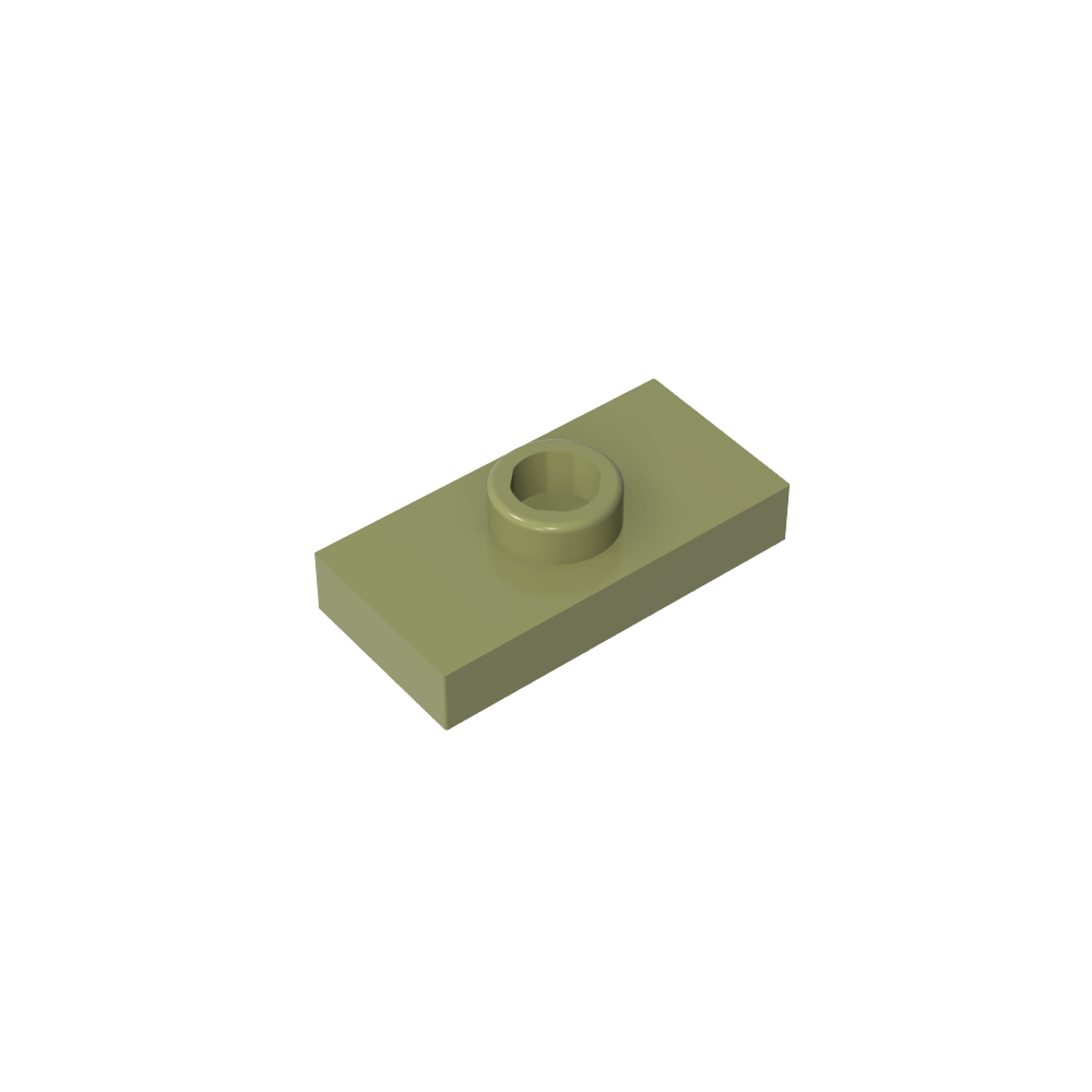 Plaque spéciale 1 x 2 avec 1 goujon rainuré et support de goujon intérieur (cavalier)-MyGobricksFr