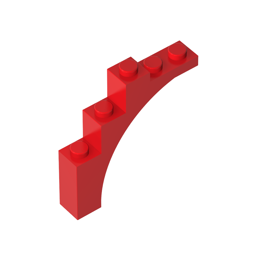 Arche en briques 1 x 5 x 4 [Courbe irrégulière, supports croisés surélevés sur la face inférieure]-BricksBulk.Fr