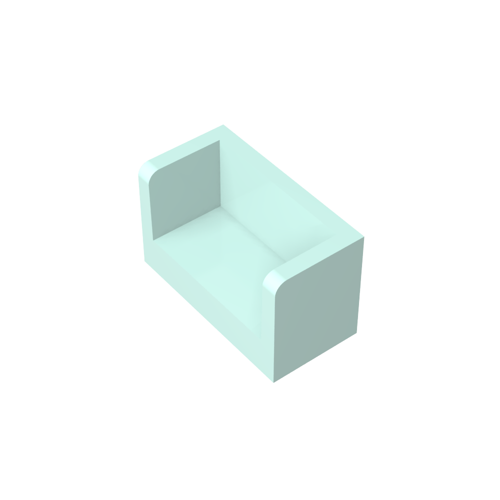 Panneau 1 x 2 x 1 avec coins arrondis et 2 côtés-MyGobricksFr
