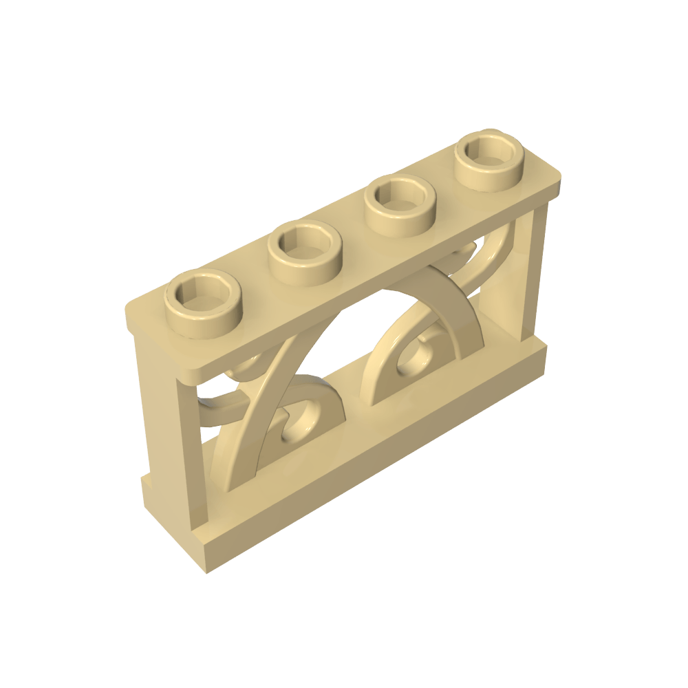 Clôture ornée 1 x 4 x 2 avec 4 montants-MyGobricksFr