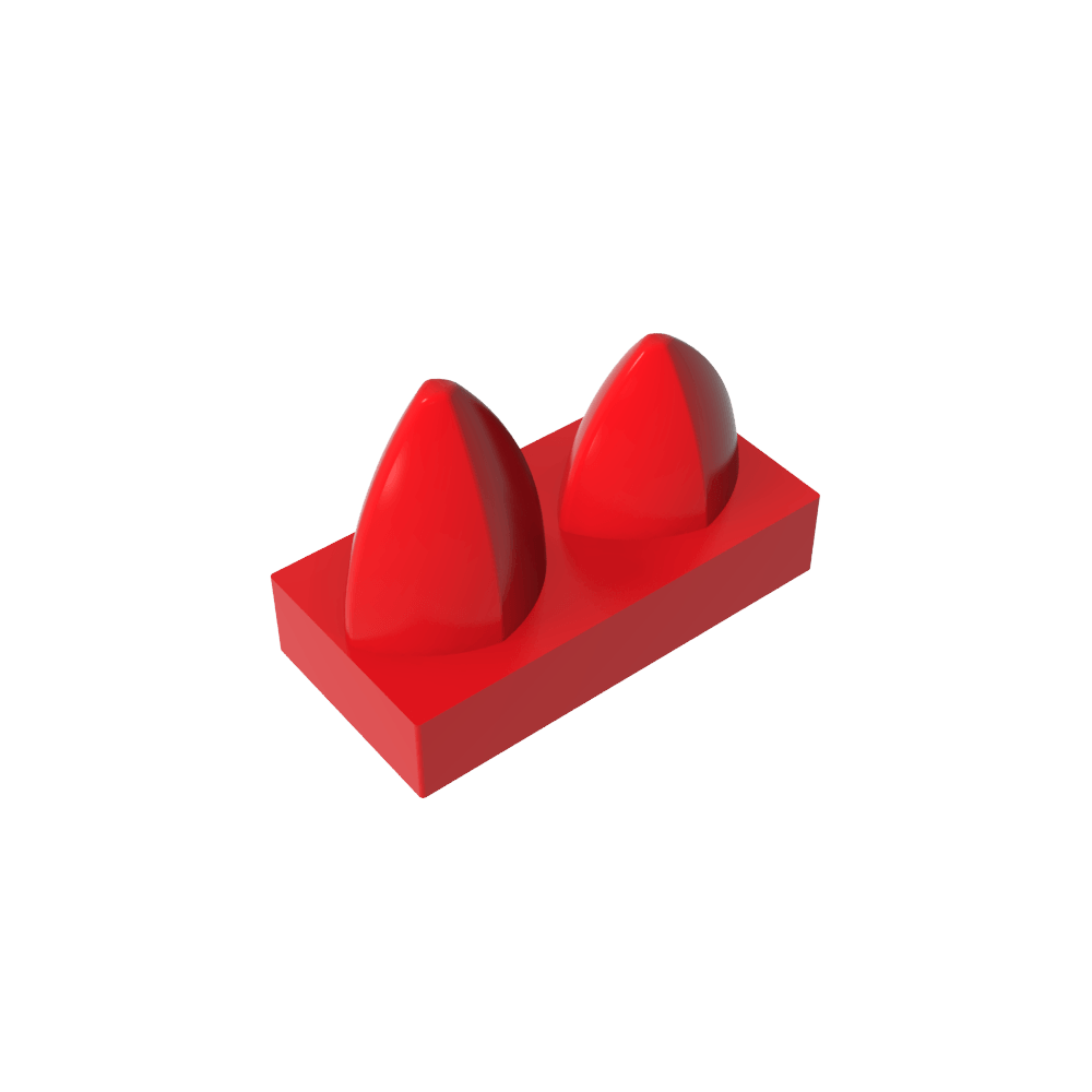 Plaque 1 x 2 spéciale avec deux dents verticales-MyGobricksFr