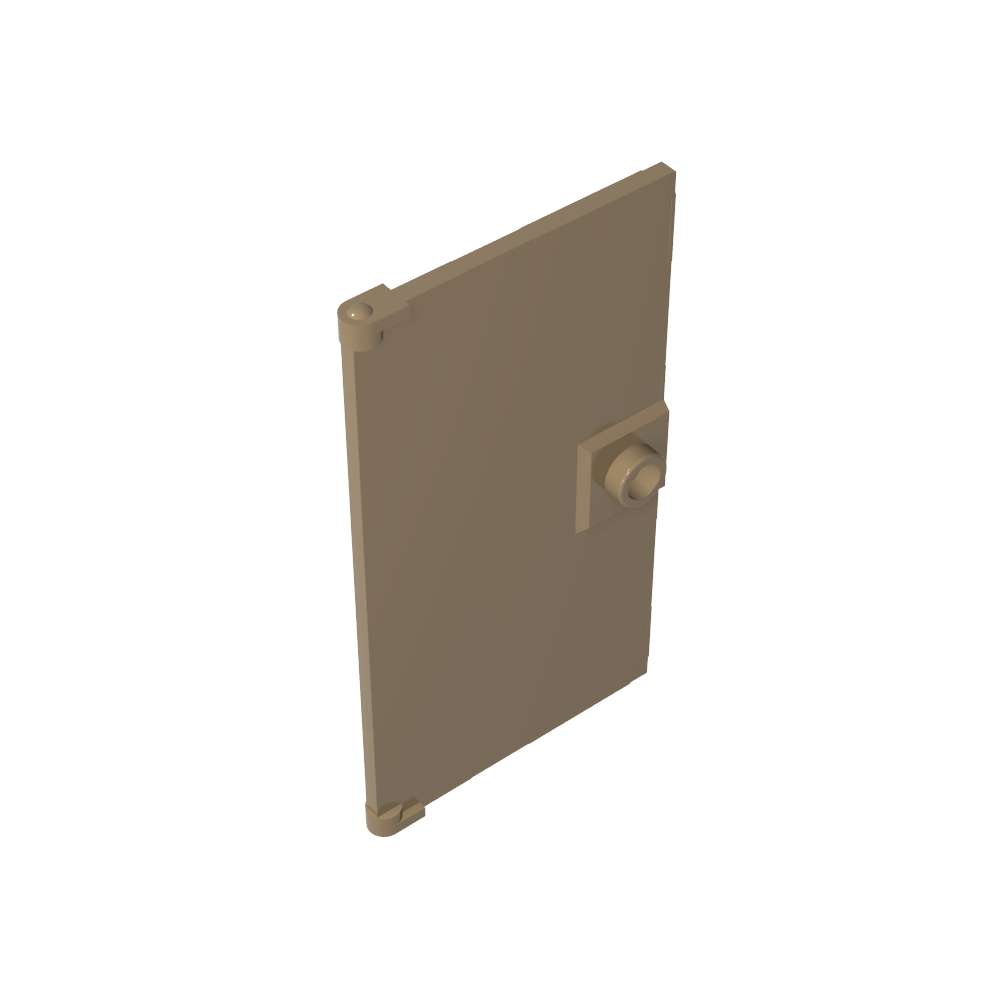 Porte 1 x 4 x 6 lisse avec plinthe à poignée carrée-MyGobricksFr