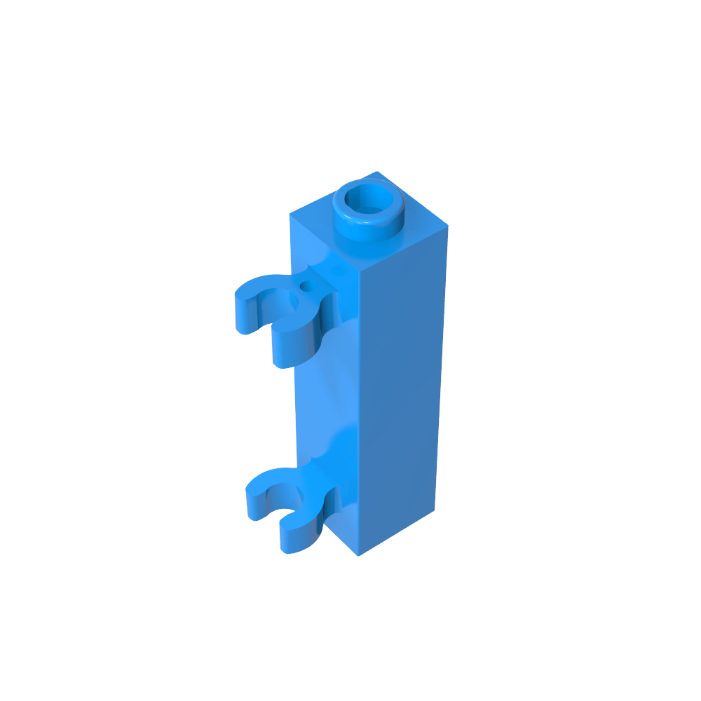 Brique spéciale 1 x 1 x 3 avec 2 clips verticaux [tenon creux, clips ouverts en O]-MyGobricksFr
