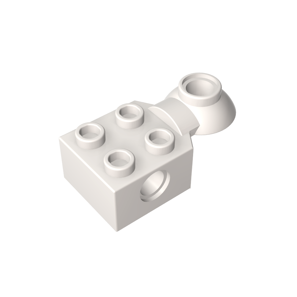 Brique Technic spéciale 2 x 2 avec trou pour goupille, demi-rotule de rotation [Horizontal supérieur]-BricksBulk.Fr