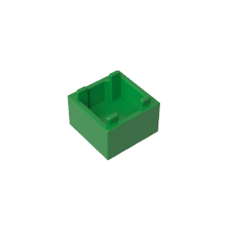 Conteneur, boîte 2 x 2 x 1 – Ouverture sur le dessus avec fond intérieur plat-MyGobricksFr