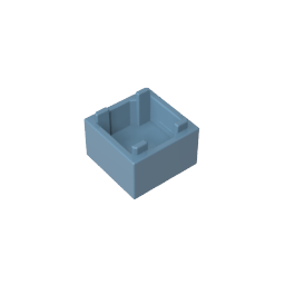 Conteneur, boîte 2 x 2 x 1 – Ouverture sur le dessus avec fond intérieur plat-MyGobricksFr
