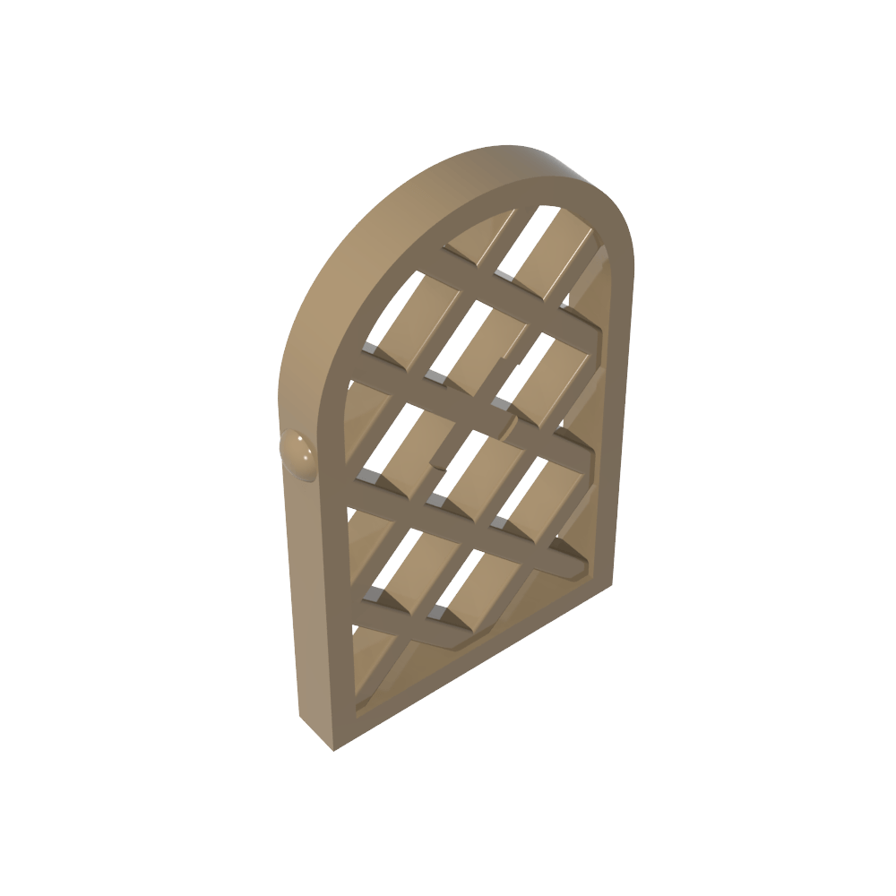 Fenêtre à carreaux 1 x 2 x 2 2/3, motif losange, partie supérieure arrondie-MyGobricksFr