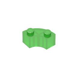 Brique d'angle arrondie 2 x 2 Macaroni avec encoche pour tenon et dessous renforcé [Nouveau style]-MyGobricksFr