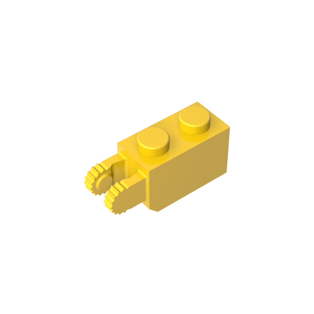 Brique à charnière 1 x 2, verrouillage à 2 doigts, extrémité verticale, 9 dents-MyGobricksFr