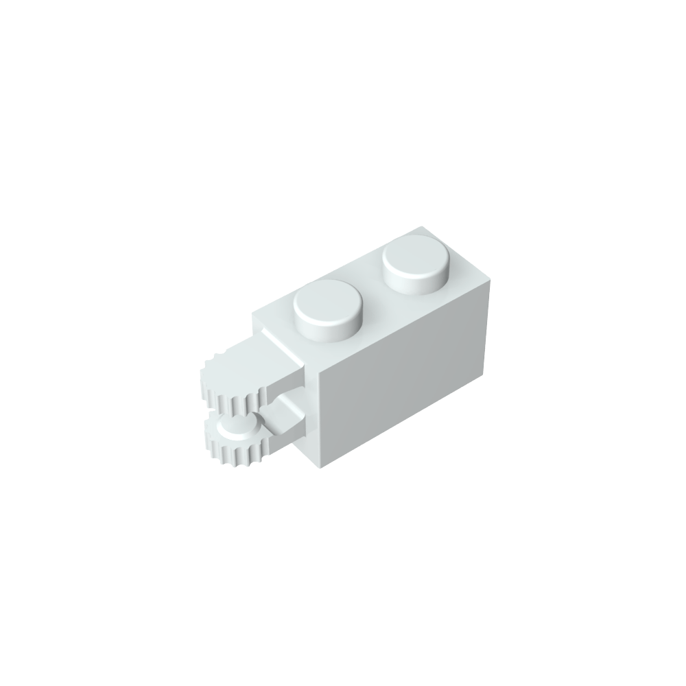 Brique à charnière 1 x 2, verrouillage à 2 doigts, extrémité horizontale, 9 dents-BricksBulk.Fr