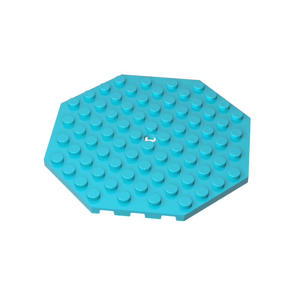 Assiette spéciale octogonale 10 x 10 avec trou-MyGobricksFr