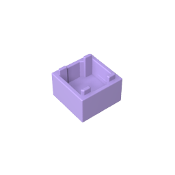 Conteneur, boîte 2 x 2 x 1 – Ouverture sur le dessus avec fond intérieur plat-MyGobricksFr