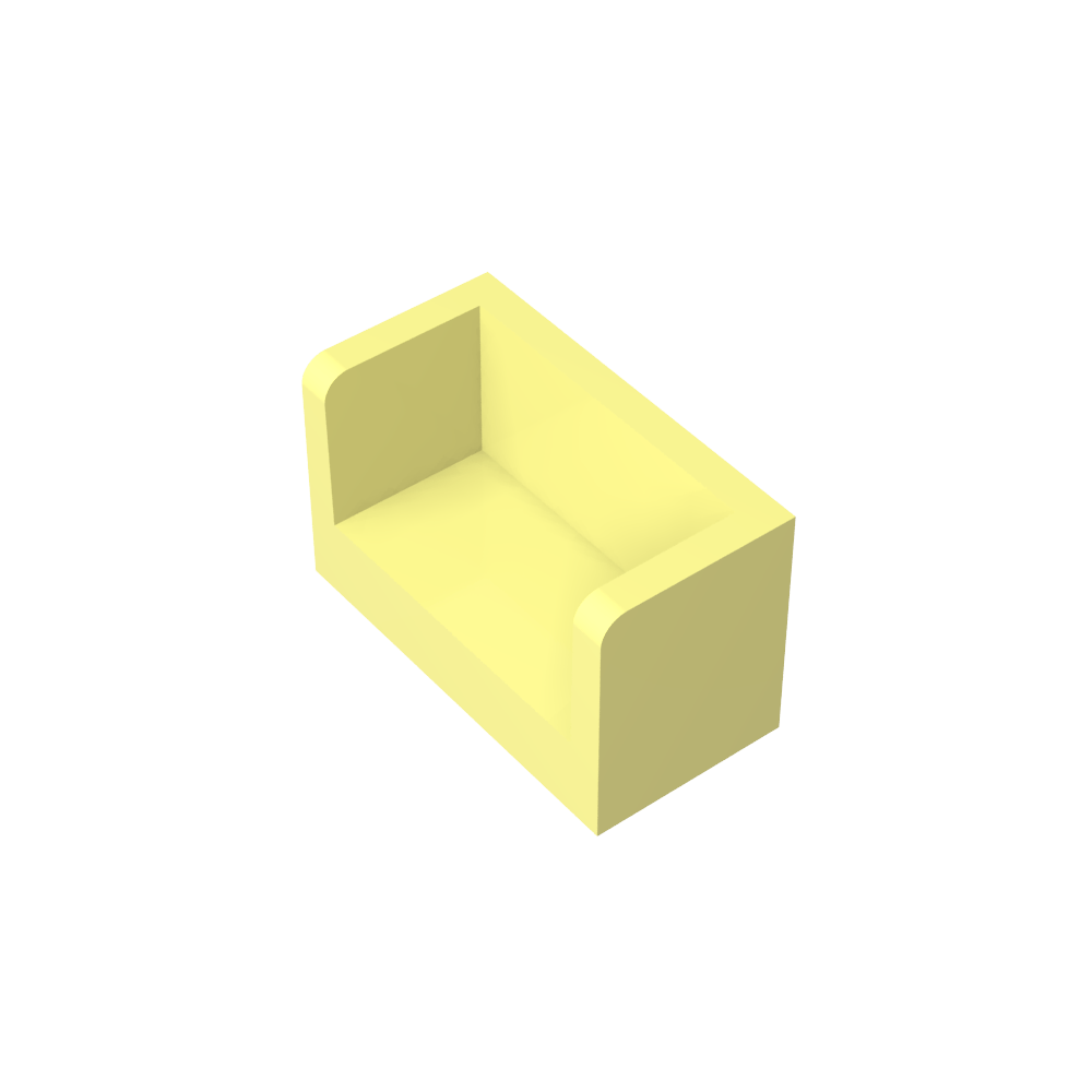Panneau 1 x 2 x 1 avec coins arrondis et 2 côtés-MyGobricksFr