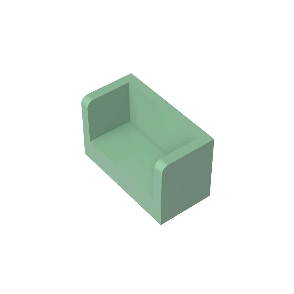 Panneau 1 x 2 x 1 avec coins arrondis et 2 côtés-MyGobricksFr