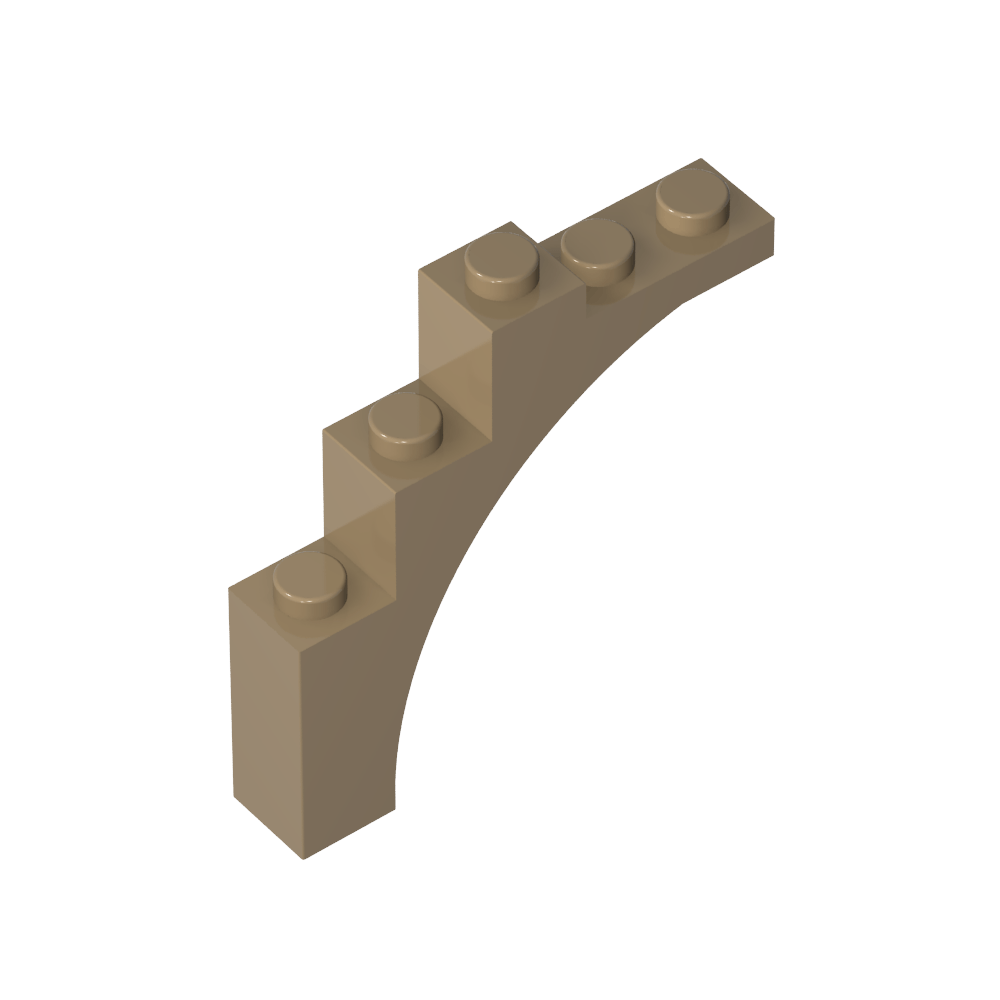 Arche en briques 1 x 5 x 4 [Courbe irrégulière, supports croisés surélevés sur la face inférieure]-BricksBulk.Fr