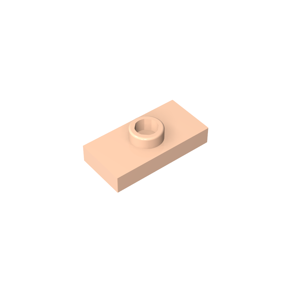 Plaque spéciale 1 x 2 avec 1 goujon rainuré et support de goujon intérieur (cavalier)-MyGobricksFr
