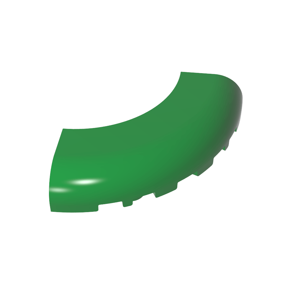 Brique d'angle arrondie 5 x 5 x 1 avec découpes inférieures [Sans montants] [Arc 1/4]-MyGobricksFr