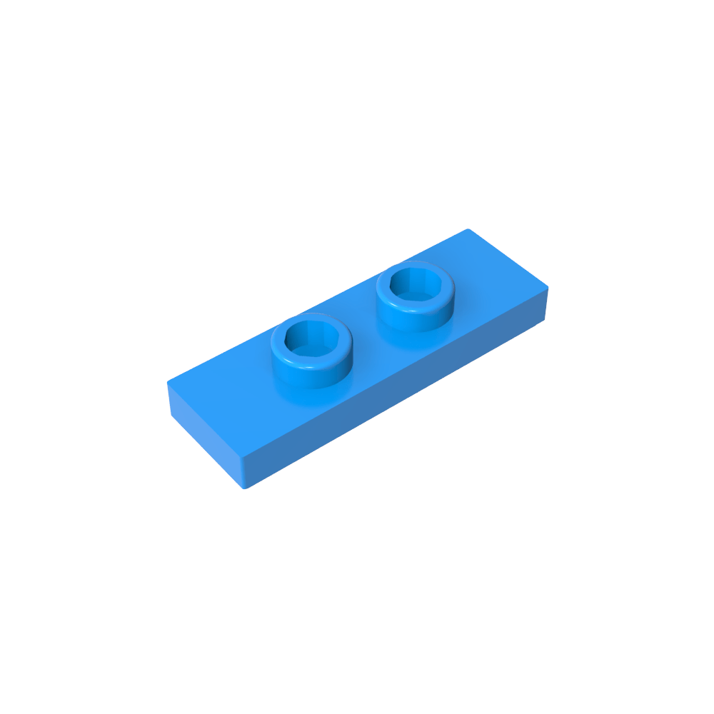 Plaque spéciale 1 x 3 avec 2 goujons rainurés et porte-goujons intérieur (cavalier)-MyGobricksFr