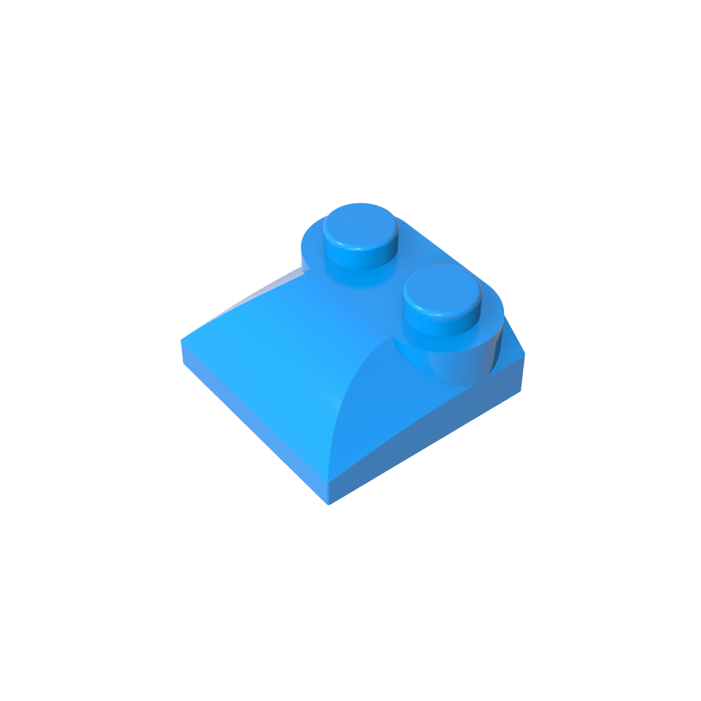 Brique courbe 2 x 2 x 2/3, deux montants et extrémité en pente courbe-MyGobricksFr