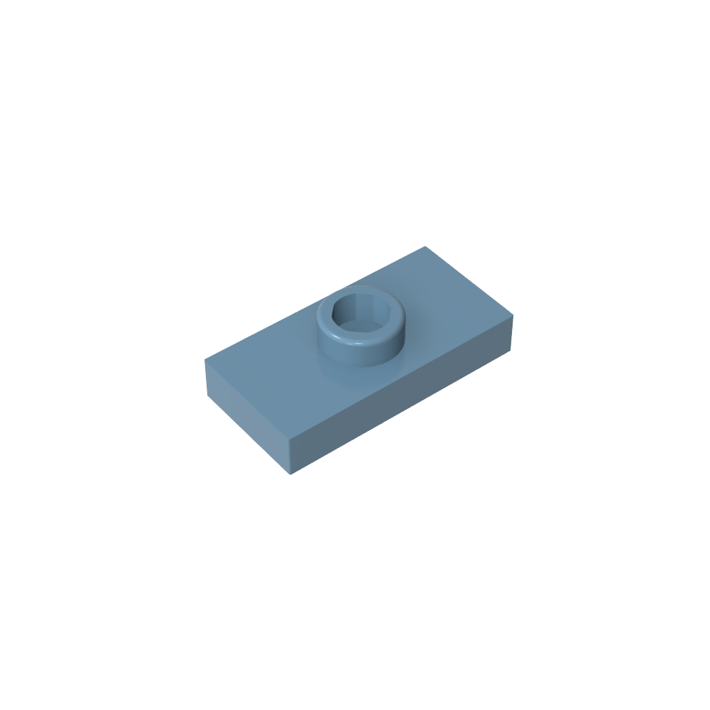 Plaque spéciale 1 x 2 avec 1 goujon rainuré et support de goujon intérieur (cavalier)-MyGobricksFr