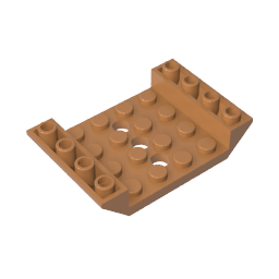 Pente inversée 45° 6 x 4 Double avec découpe 4 x 4 et 3 trous-MyGobricksFr