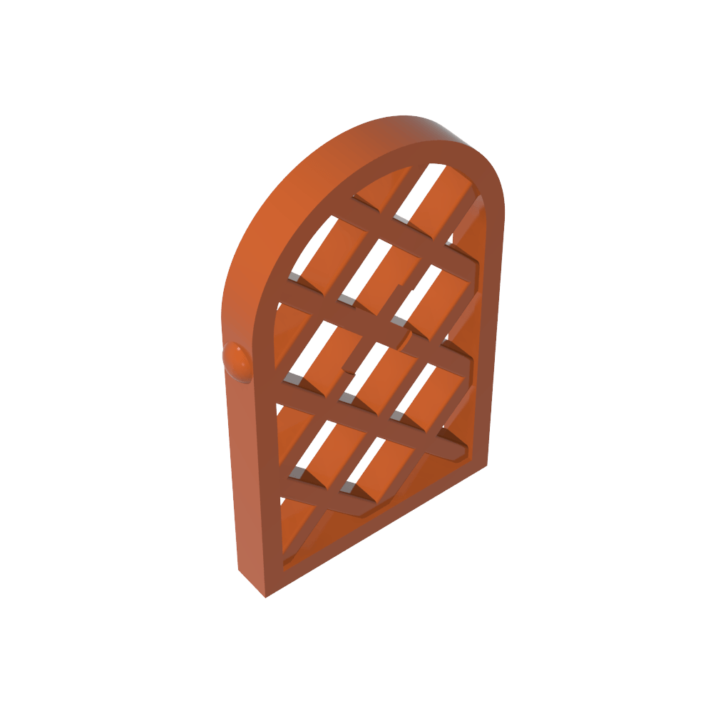 Fenêtre à carreaux 1 x 2 x 2 2/3, motif losange, partie supérieure arrondie-MyGobricksFr