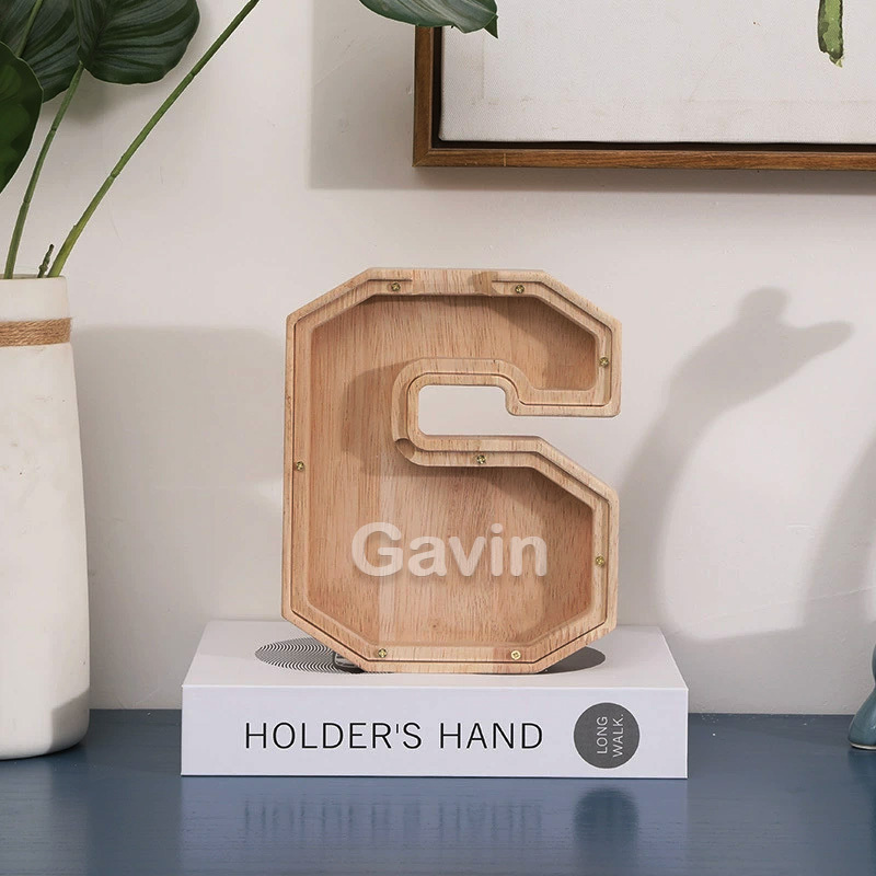 Tirelire pour enfants, tirelire en bois avec chiffre porte-bonheur, cadeau d'anniversaire idéal