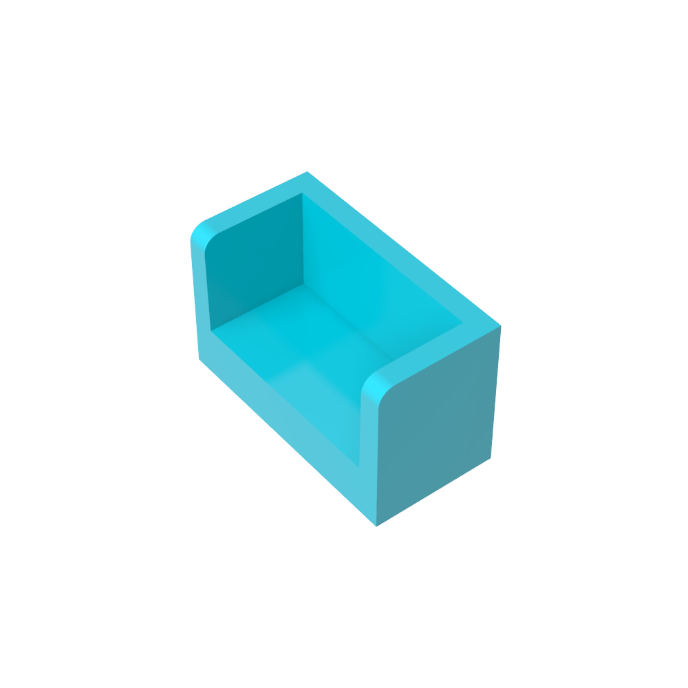 Panneau 1 x 2 x 1 avec coins arrondis et 2 côtés-MyGobricksFr