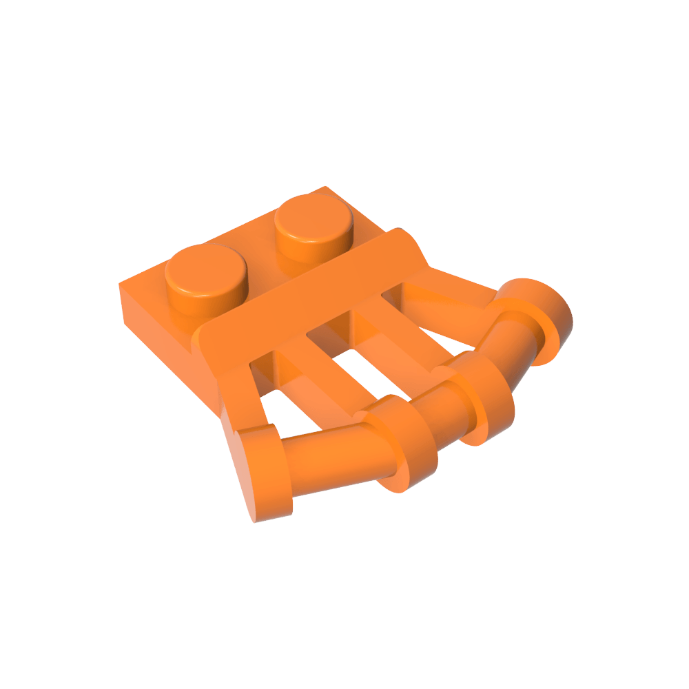 Assiette spéciale 1 x 2 avec poignées inclinées sur le côté-MyGobricksFr