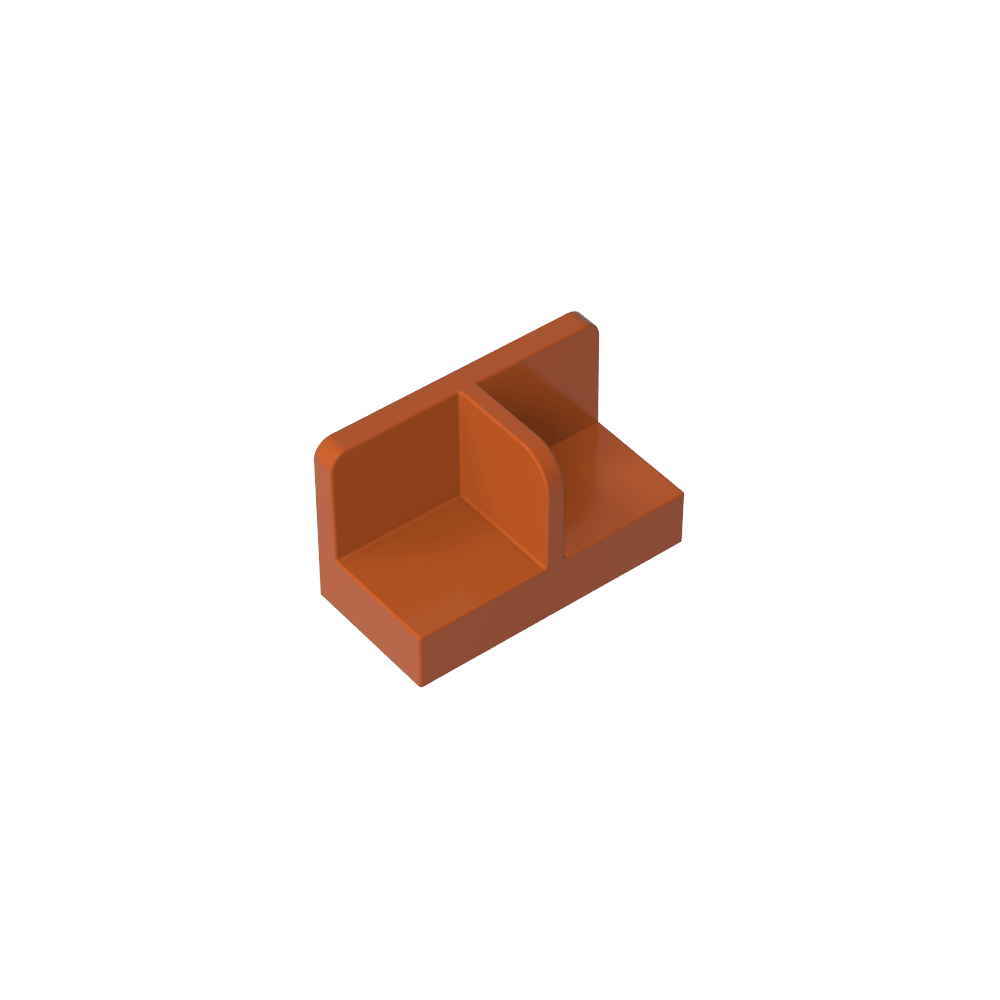 Panneau 1 x 2 x 1 avec coins arrondis et séparateur central-MyGobricksFr