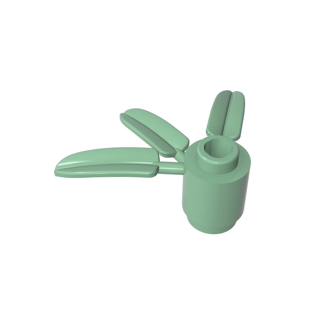 Plante, ronde 1 x 1 - 3 feuilles de bambou-MyGobricksFr