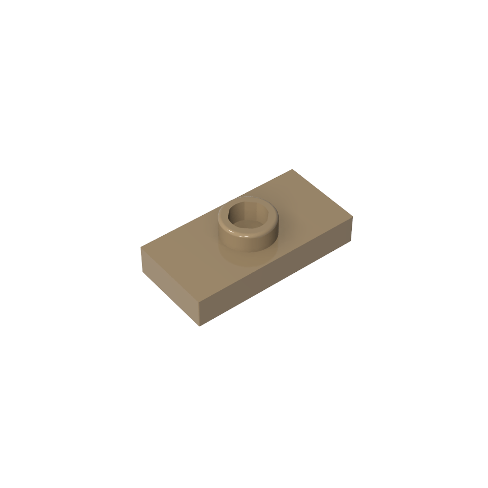 Plaque spéciale 1 x 2 avec 1 goujon rainuré et support de goujon intérieur (cavalier)-MyGobricksFr