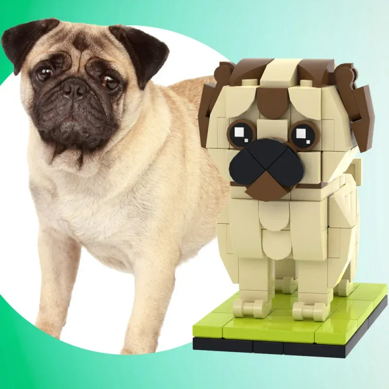 Chien braque allemand à poil court entièrement personnalisé, figurines en briques personnalisées avec photo, petites briques de particules-BricksBulk.Fr