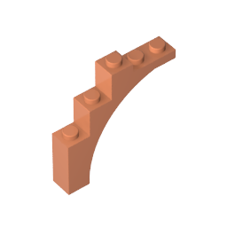Arche en briques 1 x 5 x 4 [Courbe irrégulière, supports croisés surélevés sur la face inférieure]-BricksBulk.Fr