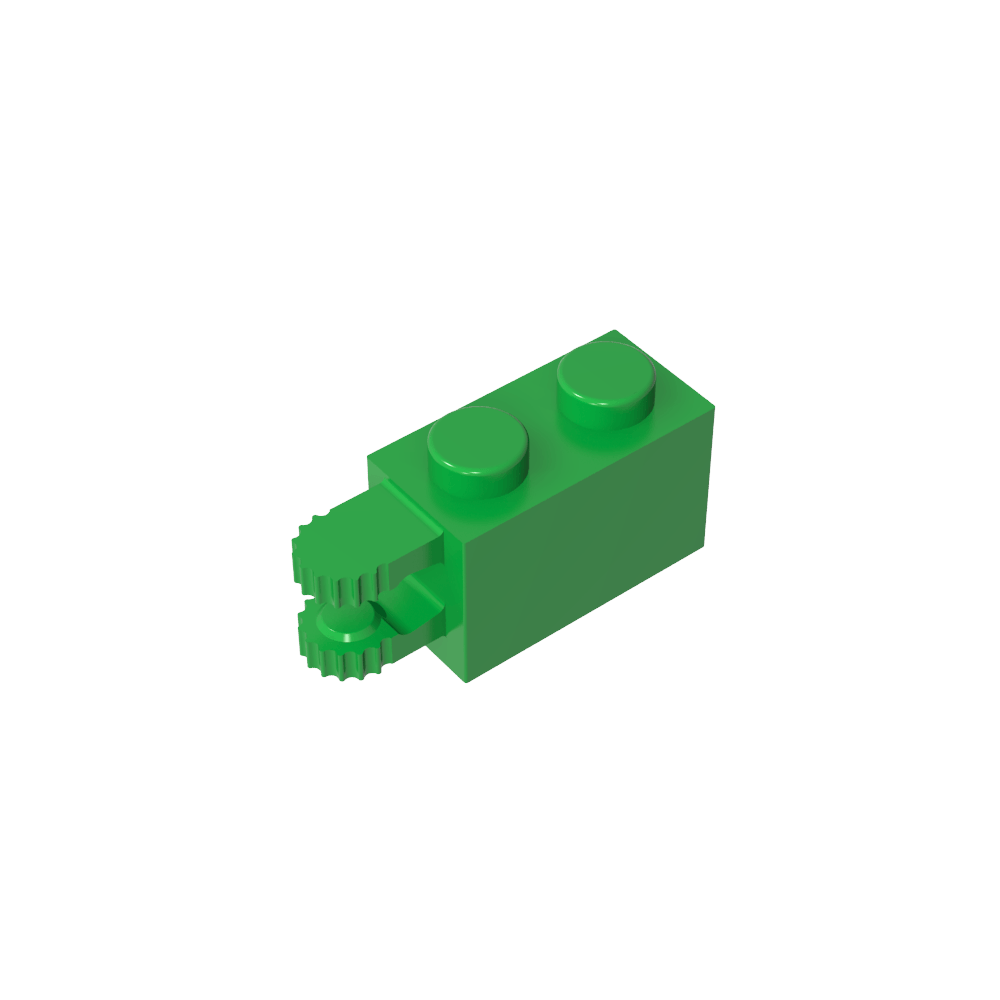Brique à charnière 1 x 2, verrouillage à 2 doigts, extrémité horizontale, 9 dents-MyGobricksFr